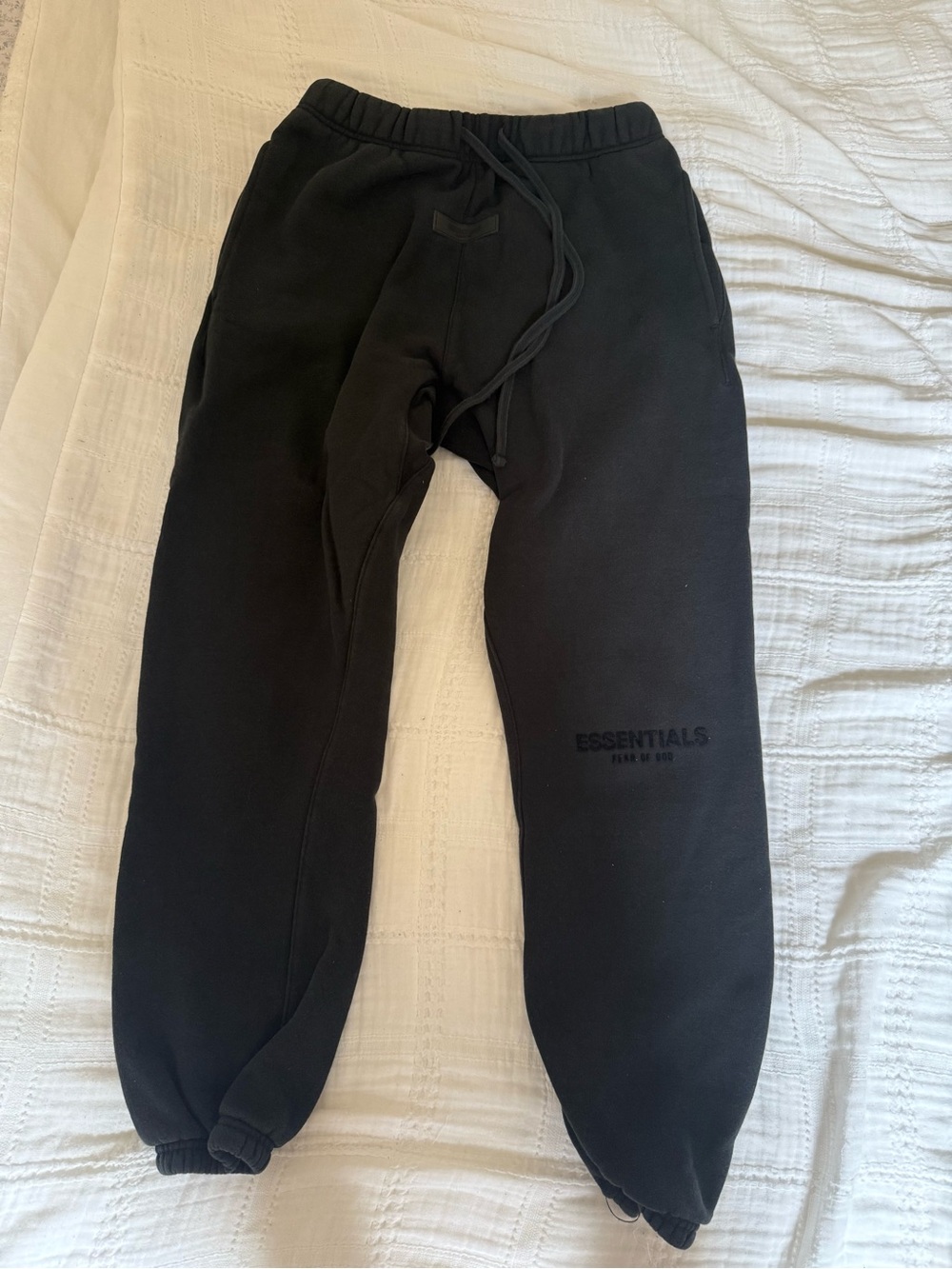 Essentials Kids Black Fleece Jogger Sweatpants